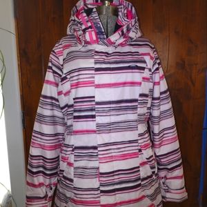 Oakley white pink and black women's ski/snowboard jacket